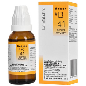 BAKSON'S HOMEOPATHY #B 41 VITALITY DROPS - PACK OF 2 (30 ML EACH)