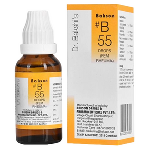 BAKSON'S HOMOEOPATHY #B 55 FEM RHEUMA DROPS - PACK OF 2 (30 ML EACH)