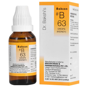 BAKSON'S HOMEOPATHY #B 63 KIDNEY DROPS - PACK OF 2 (30 ML EACH)