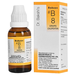 BAKSON'S HOMEOPATHY #B 8 CALCIFICATION DROPS - PACK OF 2 (30 ML EACH)