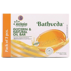 ASCLEPIUS BATHVEDA GLYCERIN NATURAL OIL BAR - PACK OF 2 (375 GM EACH)