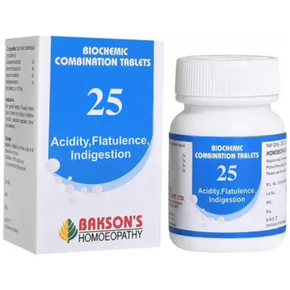 BAKSON'S HOMEOPATHY BIOCHEMIC COMBINATION #25 (ACIDITY, FLATULENCE INDIGESTION)