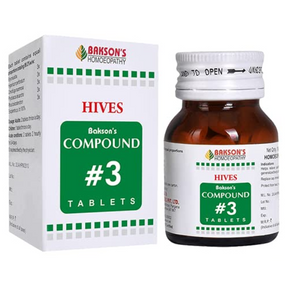 BAKSON'S HOMEOPATHY COMPOUND #3 HIVES TABLETS - PACK OF 3 (100 TABS EACH)