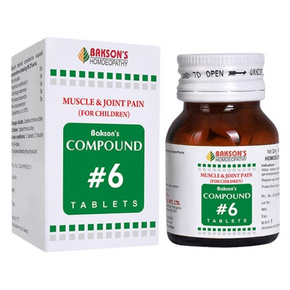 BAKSON'S HOMEOPATHY COMPOUND #6 MUSCLE & JOINT PAIN FOR CHILDREN TABLETS - PACK OF 3 (100 TABS EACH)