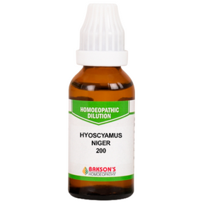 BAKSON'S HOMEOPATHY HYOSCYAMUS NIGER DILUTION 200 - PACK OF 3 (30 ML EACH)