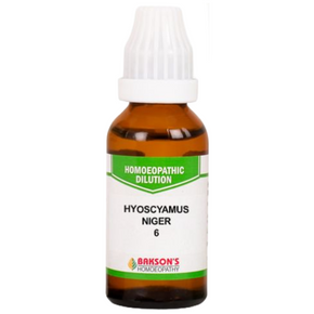 BAKSON'S HOMEOPATHY HYOSCYAMUS NIGER DILUTION 6 - PACK OF 4 (30 ML EACH)