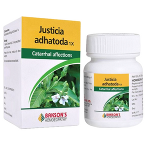 BAKSON'S HOMEOPATHY JUSTICIA ADHATODA 1X - PACK OF 2 (50 TABLETS EACH)