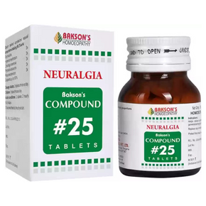 BAKSON'S HOMOEOPATHY NEURALGIA COMPOUND #25 TABLETS - PACK OF 3 (100 TABS EACH)