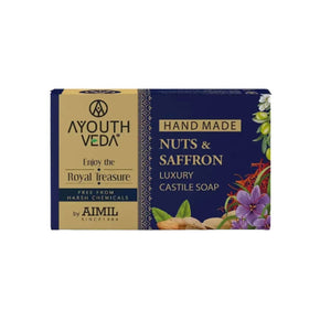 NUTS & SAFFRON LUXURY HANDMADE CASTILE SOAP (110 GM)