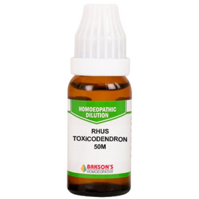 BAKSON'S HOMEOPATHY RHUS TOXICODENDRON DILUTION 50M - PACK OF 2 (10 ML EACH)