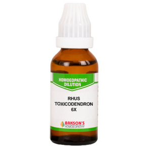 BAKSON'S HOMEOPATHY RHUS TOXICODENDRON DILUTION 6X - PACK OF 4 (30 ML EACH)