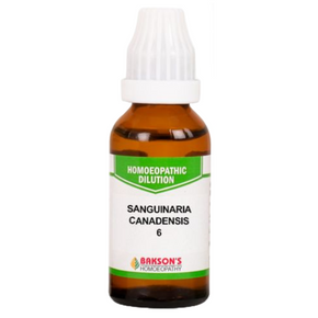 BAKSON'S HOMEOPATHY SANGUINARIA CANADENSIS DILUTION 6 - PACK OF 4 (30 ML EACH)