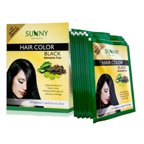 BAKSON'S HOMOEOPATHY SUNNY HERBALS HAIR COLOR BLACK - PACK OF 12 (20 GM)