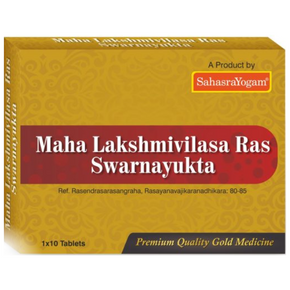 Sahasrayogam Maha Lakshmivilasa Ras Swarnayukta (10 Capsules)