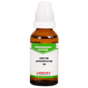 BAKSON'S HOMEOPATHY ZINCUM ARSENICICUM DILUTION 1M - PACK OF 3 (30 ML EACH)