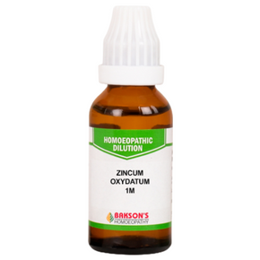 BAKSON'S HOMEOPATHY ZINCUM OXYDATUM DILUTION 1M - PACK OF 3 (30 ML EACH)