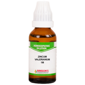 BAKSON'S HOMEOPATHY ZINCUM VALERIANUM DILUTION 1M - PACK OF 3 (30 ML EACH)