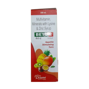 Beto-E Multivitamin Minerals With Lysine And Zinc Syrup - Pack of 4 (200ml each)